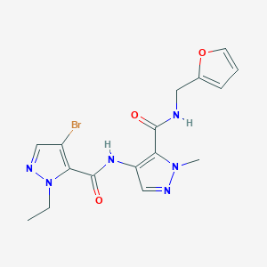 4-{[(4-BROMO-1-ETHYL-1H-PYRAZOL-5-YL)CARBONYL]AMINO}-N-(2-FURYLMETHYL)-1-METHYL-1H-PYRAZOLE-5-CARBOXAMIDE