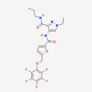 1-ETHYL-4-[({5-[(2,3,4,5,6-PENTAFLUOROPHENOXY)METHYL]-2-FURYL}CARBONYL)AMINO]-N-PROPYL-1H-PYRAZOLE-3-CARBOXAMIDE