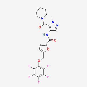 N-[1-METHYL-5-(PIPERIDINOCARBONYL)-1H-PYRAZOL-4-YL]-5-[(2,3,4,5,6-PENTAFLUOROPHENOXY)METHYL]-2-FURAMIDE