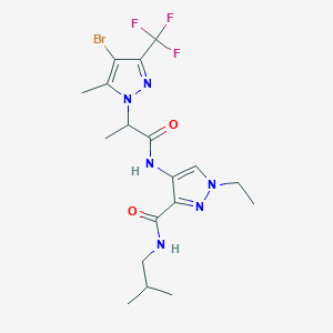 4-({2-[4-bromo-5-methyl-3-(trifluoromethyl)-1H-pyrazol-1-yl]propanoyl}amino)-1-ethyl-N-isobutyl-1H-pyrazole-3-carboxamide