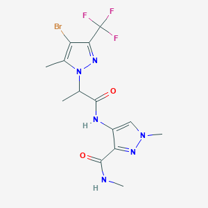 4-({2-[4-bromo-5-methyl-3-(trifluoromethyl)-1H-pyrazol-1-yl]propanoyl}amino)-N,1-dimethyl-1H-pyrazole-3-carboxamide