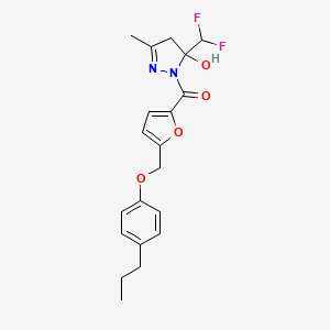 [5-(DIFLUOROMETHYL)-5-HYDROXY-3-METHYL-4,5-DIHYDRO-1H-PYRAZOL-1-YL]{5-[(4-PROPYLPHENOXY)METHYL]-2-FURYL}METHANONE