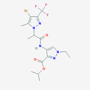 isopropyl 4-({2-[4-bromo-5-methyl-3-(trifluoromethyl)-1H-pyrazol-1-yl]propanoyl}amino)-1-ethyl-1H-pyrazole-3-carboxylate