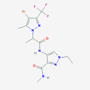 4-({2-[4-bromo-5-methyl-3-(trifluoromethyl)-1H-pyrazol-1-yl]propanoyl}amino)-1-ethyl-N-methyl-1H-pyrazole-3-carboxamide