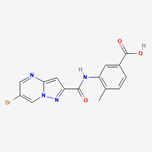 3-{[(6-bromopyrazolo[1,5-a]pyrimidin-2-yl)carbonyl]amino}-4-methylbenzoic acid