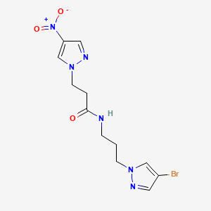 N-[3-(4-bromo-1H-pyrazol-1-yl)propyl]-3-(4-nitro-1H-pyrazol-1-yl)propanamide