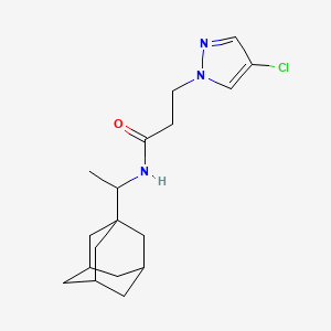 molecular formula C18H26ClN3O B4359224 N-[1-(1-adamantyl)ethyl]-3-(4-chloro-1H-pyrazol-1-yl)propanamide 