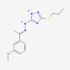 molecular formula C14H19N5OS B4359253 1-(3-methoxyphenyl)ethanone [5-(propylthio)-4H-1,2,4-triazol-3-yl]hydrazone 