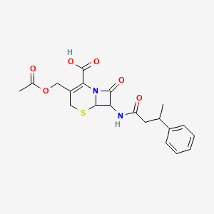 3-[(acetyloxy)methyl]-8-oxo-7-[(3-phenylbutanoyl)amino]-5-thia-1-azabicyclo[4.2.0]oct-2-ene-2-carboxylic acid