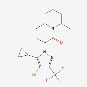 1-{2-[4-bromo-5-cyclopropyl-3-(trifluoromethyl)-1H-pyrazol-1-yl]propanoyl}-2,6-dimethylpiperidine