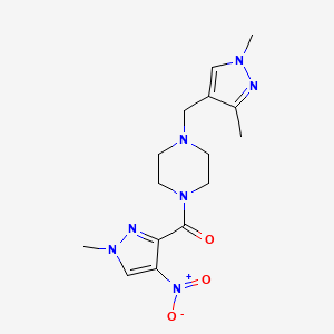 1-[(1,3-dimethyl-1H-pyrazol-4-yl)methyl]-4-[(1-methyl-4-nitro-1H-pyrazol-3-yl)carbonyl]piperazine