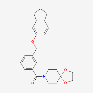 molecular formula C24H27NO4 B4359292 8-{3-[(2,3-dihydro-1H-inden-5-yloxy)methyl]benzoyl}-1,4-dioxa-8-azaspiro[4.5]decane 