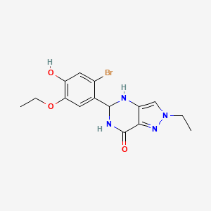 molecular formula C15H17BrN4O3 B4359306 5-(2-bromo-5-ethoxy-4-hydroxyphenyl)-2-ethyl-2,4,5,6-tetrahydro-7H-pyrazolo[4,3-d]pyrimidin-7-one 