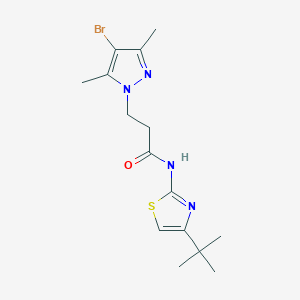 molecular formula C15H21BrN4OS B4359361 3-(4-bromo-3,5-dimethyl-1H-pyrazol-1-yl)-N-(4-tert-butyl-1,3-thiazol-2-yl)propanamide 