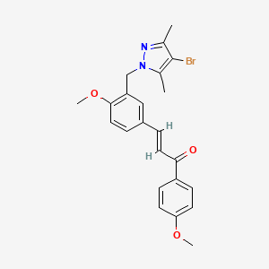 molecular formula C23H23BrN2O3 B4359363 (E)-3-{3-[(4-BROMO-3,5-DIMETHYL-1H-PYRAZOL-1-YL)METHYL]-4-METHOXYPHENYL}-1-(4-METHOXYPHENYL)-2-PROPEN-1-ONE 