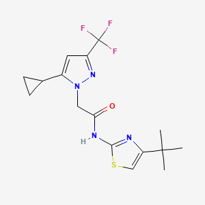 N-[4-(TERT-BUTYL)-1,3-THIAZOL-2-YL]-2-[5-CYCLOPROPYL-3-(TRIFLUOROMETHYL)-1H-PYRAZOL-1-YL]ACETAMIDE