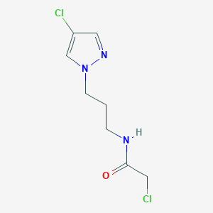 2-chloro-N-[3-(4-chloro-1H-pyrazol-1-yl)propyl]acetamide