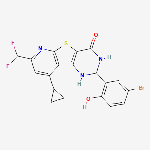 molecular formula C19H14BrF2N3O2S B4359402 4-(5-bromo-2-hydroxyphenyl)-13-cyclopropyl-11-(difluoromethyl)-8-thia-3,5,10-triazatricyclo[7.4.0.02,7]trideca-1(9),2(7),10,12-tetraen-6-one 