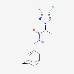 N-(1-adamantylmethyl)-2-(4-chloro-3-methyl-1H-pyrazol-1-yl)propanamide