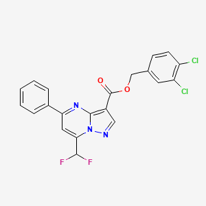 3,4-dichlorobenzyl 7-(difluoromethyl)-5-phenylpyrazolo[1,5-a]pyrimidine-3-carboxylate