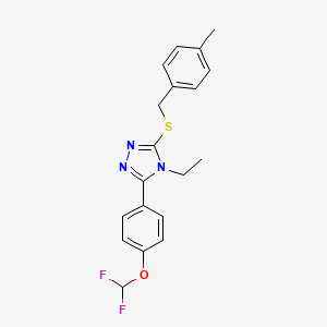 molecular formula C19H19F2N3OS B4359439 3-[4-(difluoromethoxy)phenyl]-4-ethyl-5-[(4-methylbenzyl)sulfanyl]-4H-1,2,4-triazole 