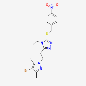 3-[2-(4-bromo-3,5-dimethyl-1H-pyrazol-1-yl)ethyl]-4-ethyl-5-[(4-nitrobenzyl)sulfanyl]-4H-1,2,4-triazole