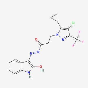 3-[4-CHLORO-5-CYCLOPROPYL-3-(TRIFLUOROMETHYL)-1H-PYRAZOL-1-YL]-N-(2-OXO-1,2-DIHYDRO-3H-INDOL-3-YLIDEN)PROPANOHYDRAZIDE