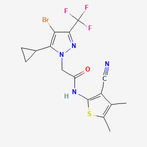 2-[4-BROMO-5-CYCLOPROPYL-3-(TRIFLUOROMETHYL)-1H-PYRAZOL-1-YL]-N~1~-(3-CYANO-4,5-DIMETHYL-2-THIENYL)ACETAMIDE