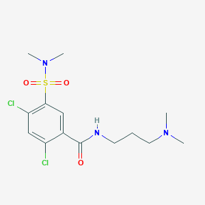 molecular formula C14H21Cl2N3O3S B4359509 2,4-dichloro-N-[3-(dimethylamino)propyl]-5-[(dimethylamino)sulfonyl]benzamide 