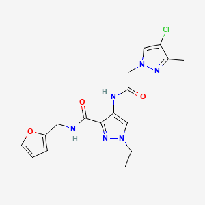 4-{[2-(4-CHLORO-3-METHYL-1H-PYRAZOL-1-YL)ACETYL]AMINO}-1-ETHYL-N-(2-FURYLMETHYL)-1H-PYRAZOLE-3-CARBOXAMIDE