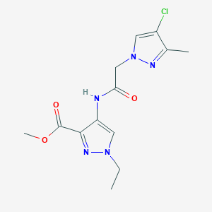 METHYL 4-{[2-(4-CHLORO-3-METHYL-1H-PYRAZOL-1-YL)ACETYL]AMINO}-1-ETHYL-1H-PYRAZOLE-3-CARBOXYLATE