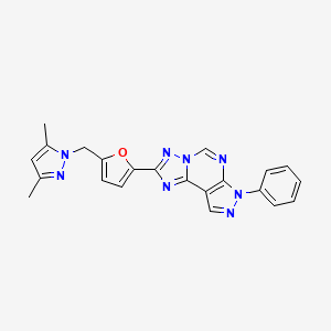 2-{5-[(3,5-dimethyl-1H-pyrazol-1-yl)methyl]-2-furyl}-7-phenyl-7H-pyrazolo[4,3-e][1,2,4]triazolo[1,5-c]pyrimidine