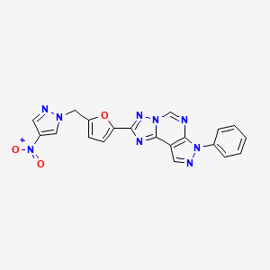 2-{5-[(4-nitro-1H-pyrazol-1-yl)methyl]-2-furyl}-7-phenyl-7H-pyrazolo[4,3-e][1,2,4]triazolo[1,5-c]pyrimidine