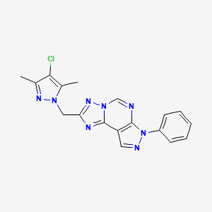 2-[(4-chloro-3,5-dimethyl-1H-pyrazol-1-yl)methyl]-7-phenyl-7H-pyrazolo[4,3-e][1,2,4]triazolo[1,5-c]pyrimidine