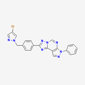 2-{4-[(4-bromo-1H-pyrazol-1-yl)methyl]phenyl}-7-phenyl-7H-pyrazolo[4,3-e][1,2,4]triazolo[1,5-c]pyrimidine