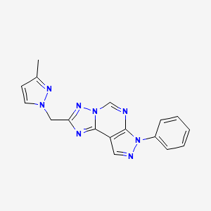 2-[(3-methyl-1H-pyrazol-1-yl)methyl]-7-phenyl-7H-pyrazolo[4,3-e][1,2,4]triazolo[1,5-c]pyrimidine