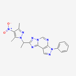 2-[1-(3,5-dimethyl-4-nitro-1H-pyrazol-1-yl)ethyl]-7-phenyl-7H-pyrazolo[4,3-e][1,2,4]triazolo[1,5-c]pyrimidine