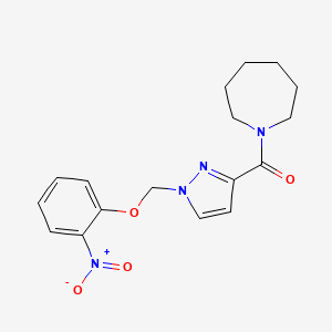 molecular formula C17H20N4O4 B4359673 1-AZEPANYL{1-[(2-NITROPHENOXY)METHYL]-1H-PYRAZOL-3-YL}METHANONE 