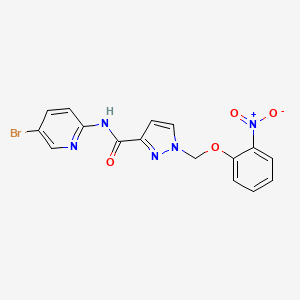 molecular formula C16H12BrN5O4 B4359692 N-(5-BROMO-2-PYRIDYL)-1-[(2-NITROPHENOXY)METHYL]-1H-PYRAZOLE-3-CARBOXAMIDE 