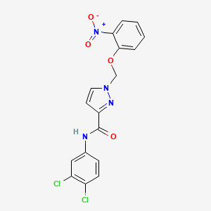 molecular formula C17H12Cl2N4O4 B4359699 N-(3,4-dichlorophenyl)-1-[(2-nitrophenoxy)methyl]-1H-pyrazole-3-carboxamide 