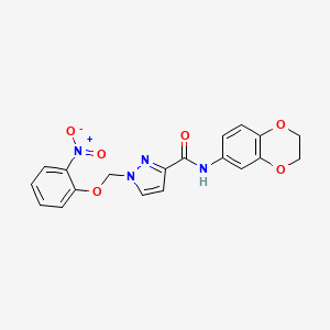 N-(2,3-dihydro-1,4-benzodioxin-6-yl)-1-[(2-nitrophenoxy)methyl]-1H-pyrazole-3-carboxamide