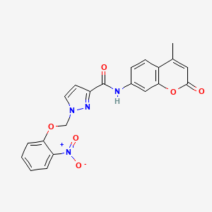 molecular formula C21H16N4O6 B4359715 N-(4-methyl-2-oxo-2H-chromen-7-yl)-1-[(2-nitrophenoxy)methyl]-1H-pyrazole-3-carboxamide 