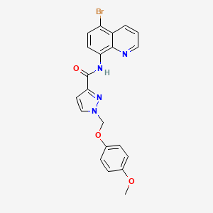 molecular formula C21H17BrN4O3 B4359753 N-(5-BROMO-8-QUINOLYL)-1-[(4-METHOXYPHENOXY)METHYL]-1H-PYRAZOLE-3-CARBOXAMIDE 