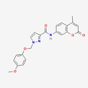 molecular formula C22H19N3O5 B4359804 1-[(4-methoxyphenoxy)methyl]-N-(4-methyl-2-oxo-2H-chromen-7-yl)-1H-pyrazole-3-carboxamide 