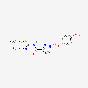 molecular formula C20H18N4O3S B4359809 1-[(4-methoxyphenoxy)methyl]-N-(6-methyl-1,3-benzothiazol-2-yl)-1H-pyrazole-3-carboxamide 