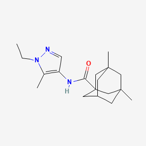 molecular formula C19H29N3O B4359810 N-(1-ethyl-5-methyl-1H-pyrazol-4-yl)-3,5-dimethyl-1-adamantanecarboxamide 