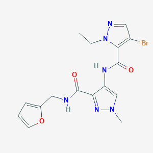 4-{[(4-bromo-1-ethyl-1H-pyrazol-5-yl)carbonyl]amino}-N-(2-furylmethyl)-1-methyl-1H-pyrazole-3-carboxamide