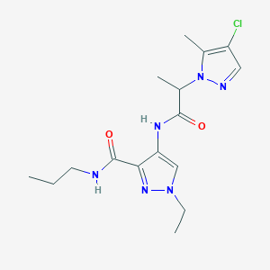 4-{[2-(4-chloro-5-methyl-1H-pyrazol-1-yl)propanoyl]amino}-1-ethyl-N-propyl-1H-pyrazole-3-carboxamide