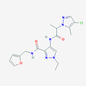 4-{[2-(4-chloro-5-methyl-1H-pyrazol-1-yl)propanoyl]amino}-1-ethyl-N-(2-furylmethyl)-1H-pyrazole-3-carboxamide