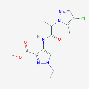 methyl 4-{[2-(4-chloro-5-methyl-1H-pyrazol-1-yl)propanoyl]amino}-1-ethyl-1H-pyrazole-3-carboxylate